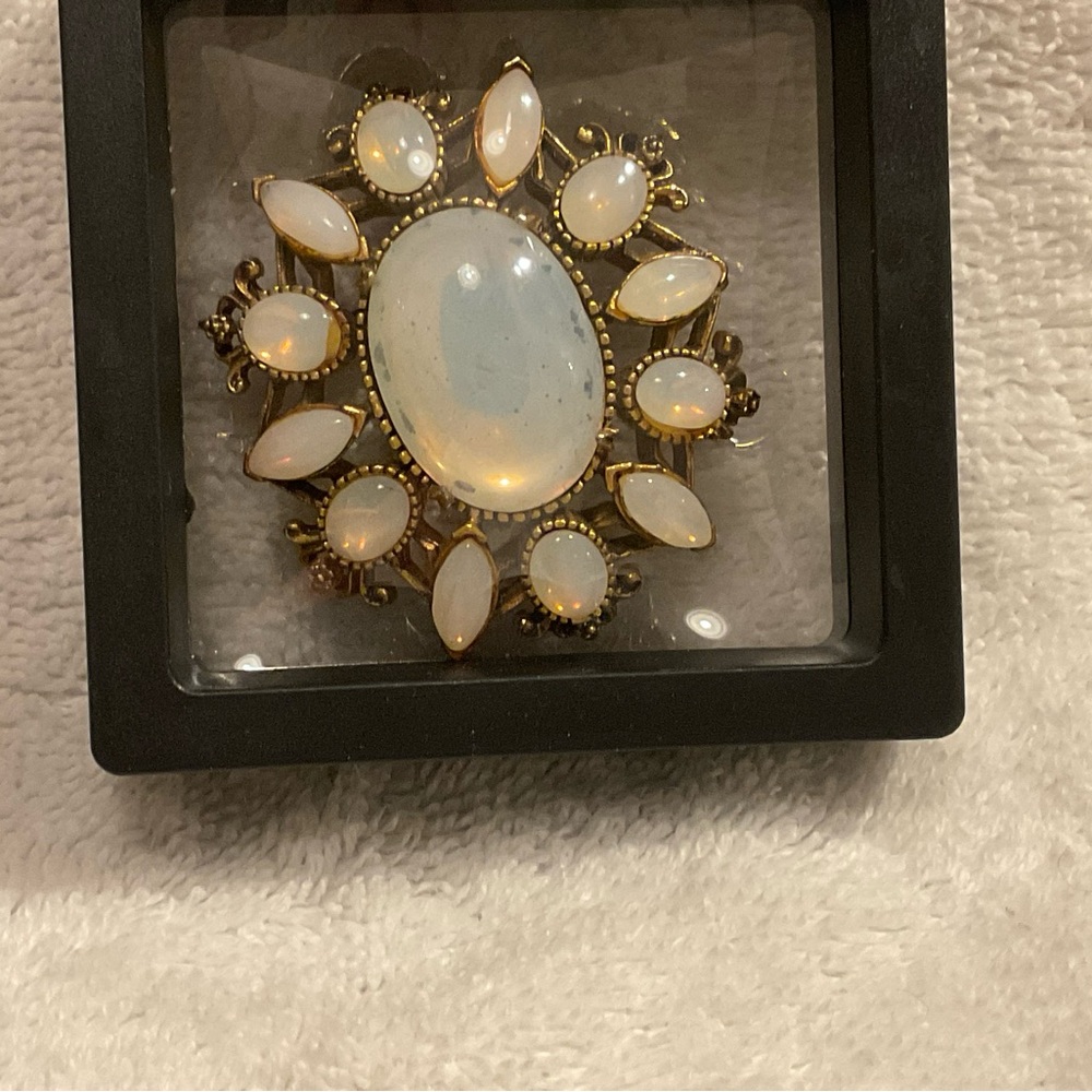 Elegant Gold and White Brooch